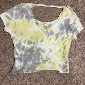 We The Free Tie-Dye V-Neck cropped t-shirt